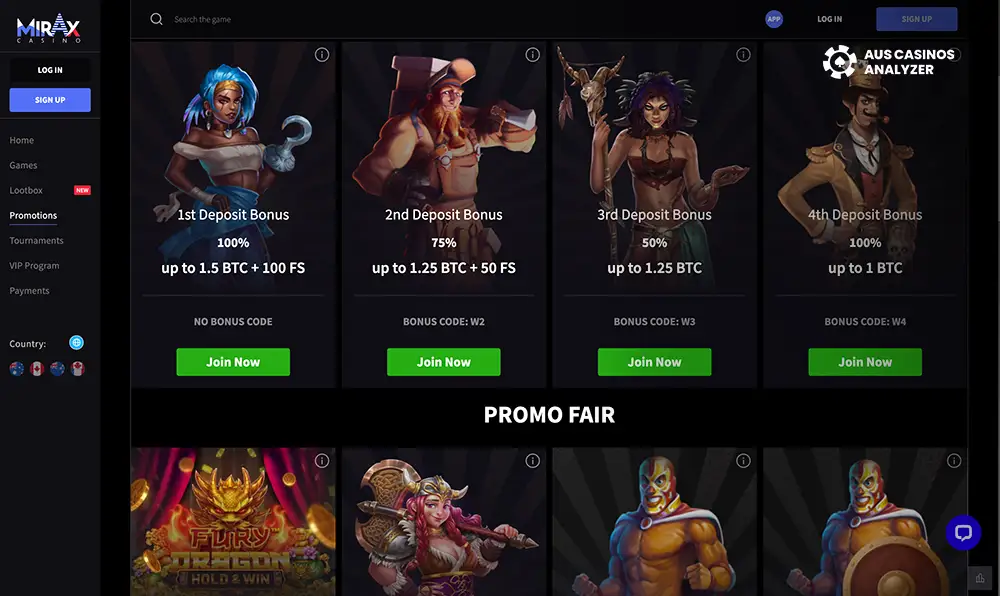 mirax casino no deposit bonus Australia