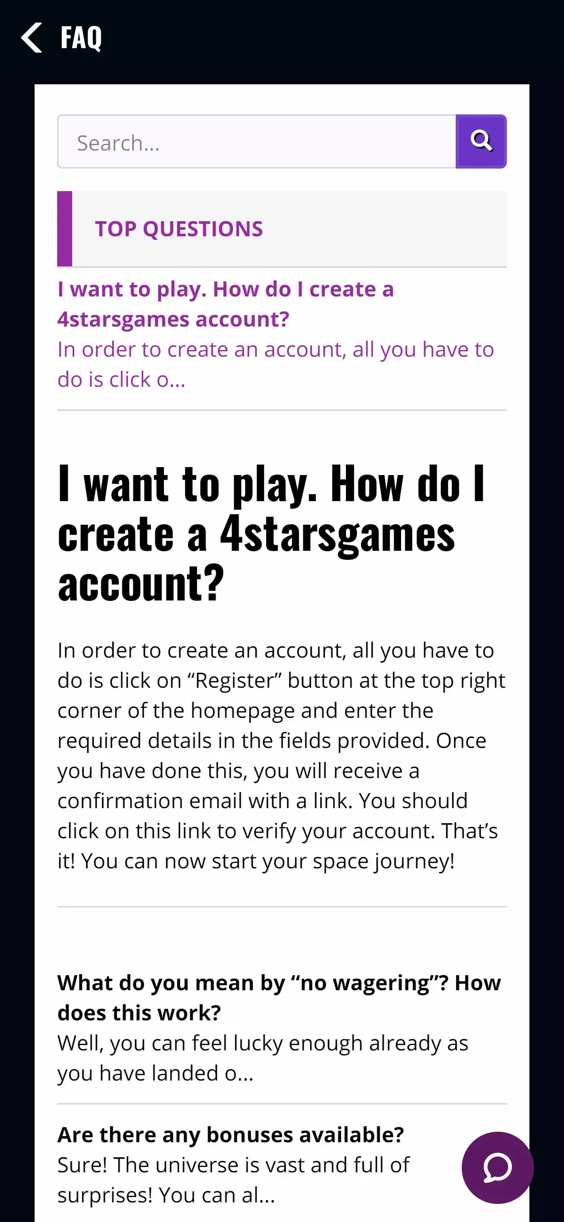4StarsGames Mobile Support Review
