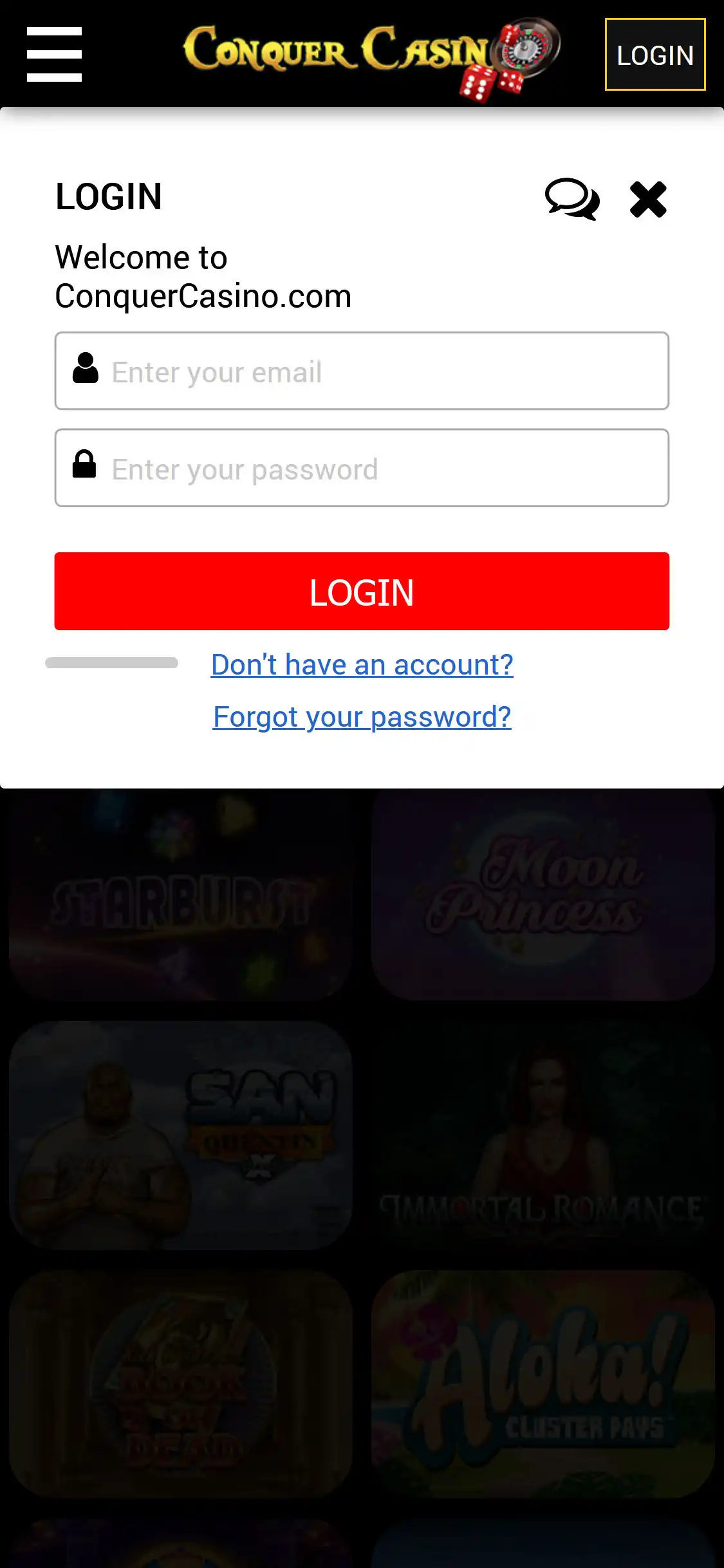 Conquer Casino Mobile Login Review