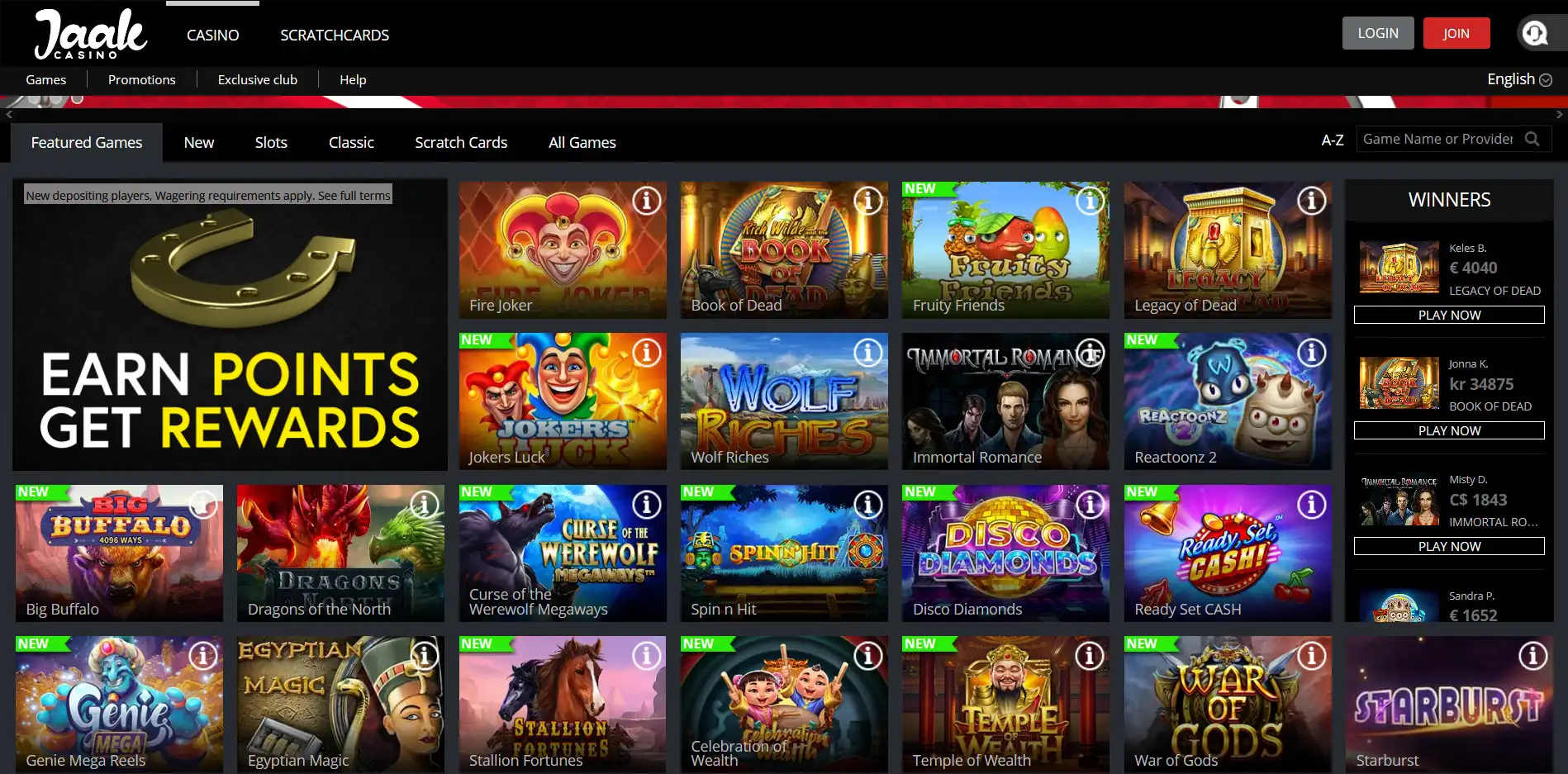 Jaak Casino Games