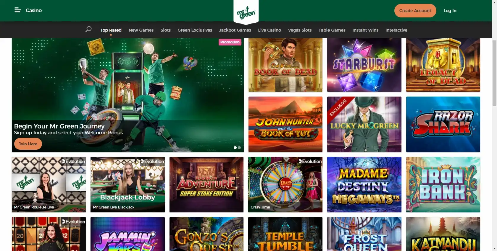 Mr Green Casino Games