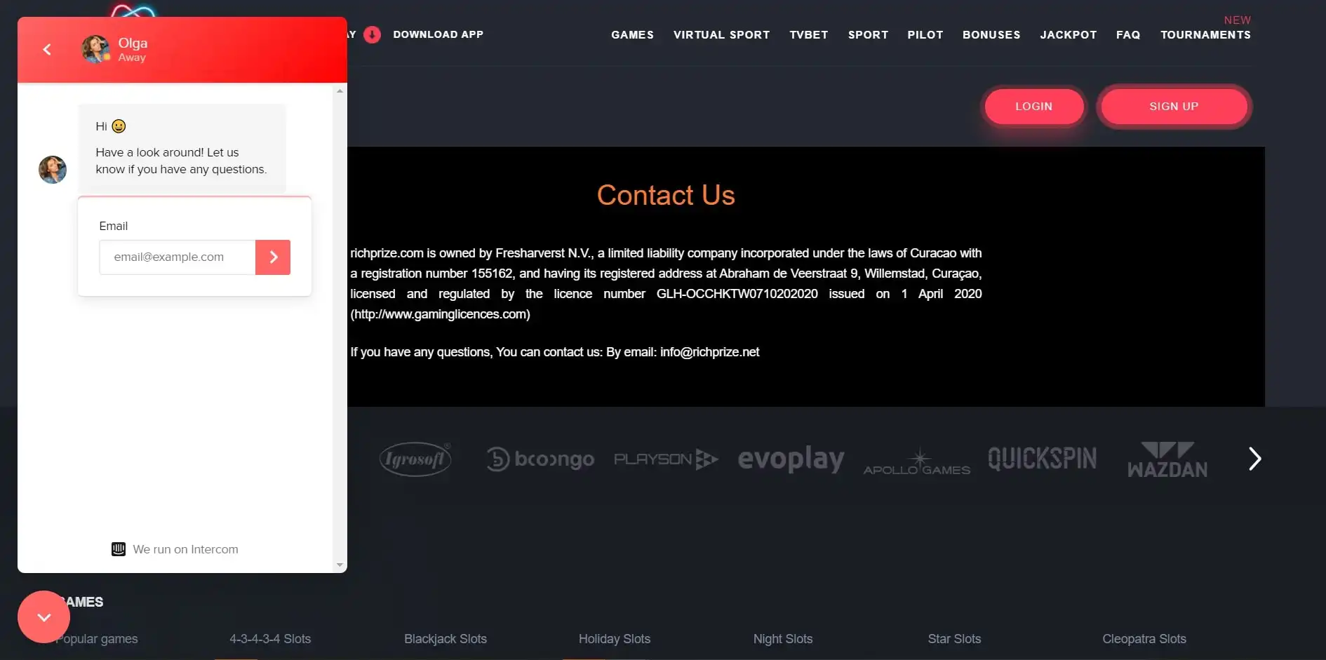 RichPrize Casino Support